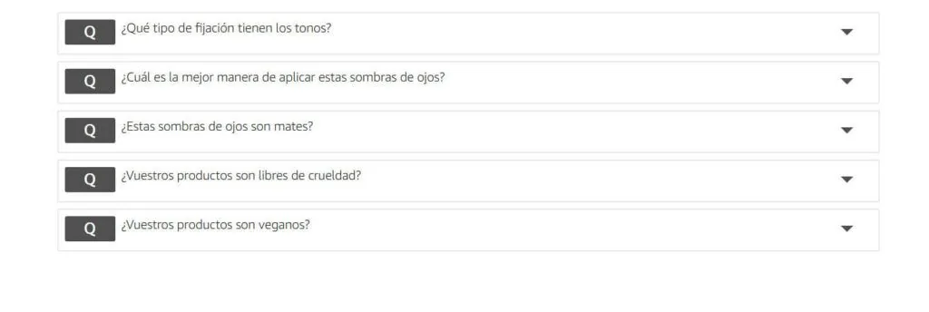 ejemplo del módulo de FAQs del a+ content premium de amazon