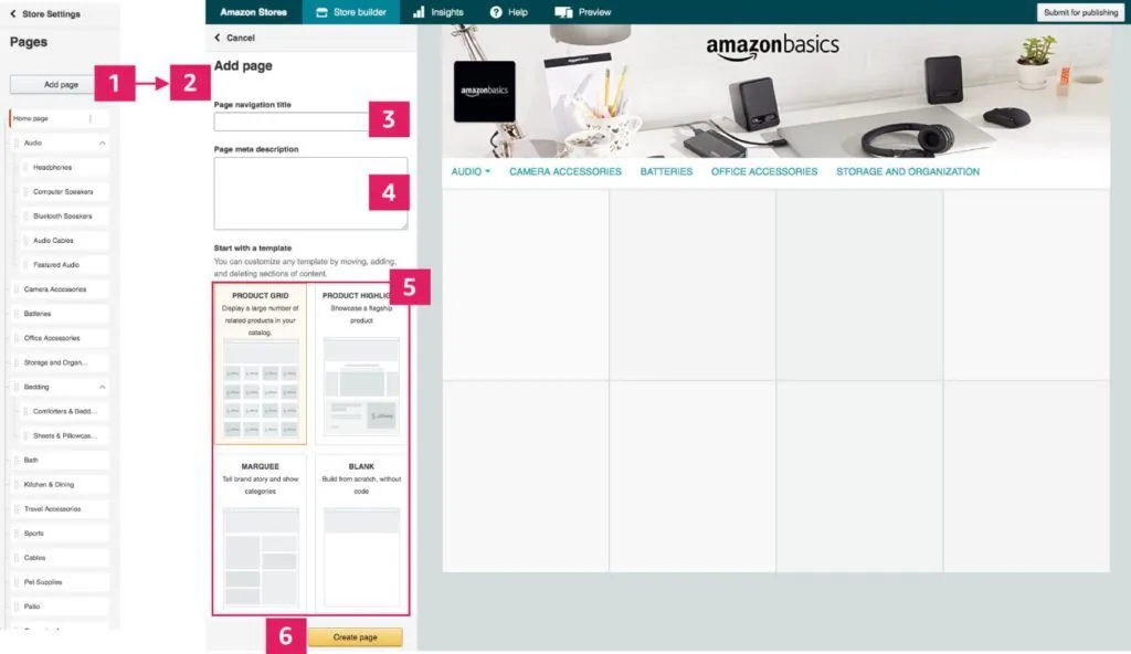 Crear brand store amazon
