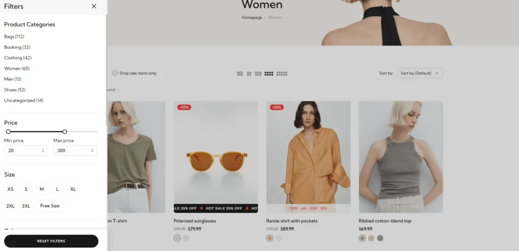 Enlaces internos facetas filtros ecommerce