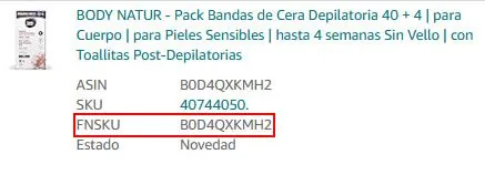 FNSKU de un producto de Amazon