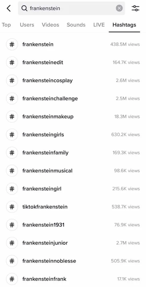 Hashtags TikTok Shop