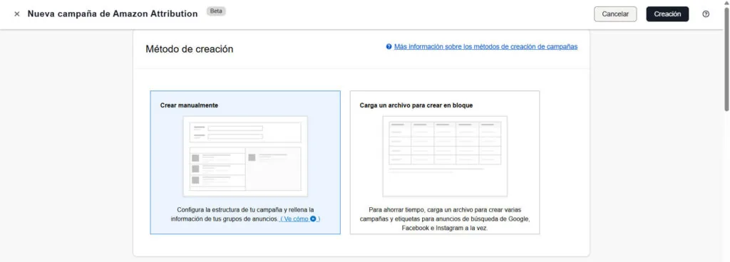 Amazon Attribution crear enlaces manualmente
