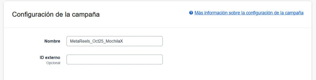 Amazon Attribution poner nombre campaña manualmente