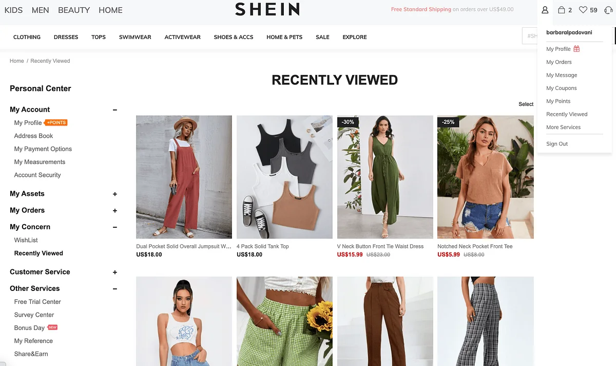 Shein web