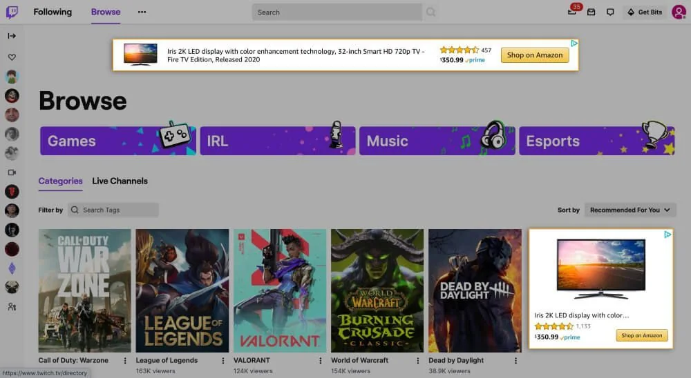 Amazon DSP en Twitch
